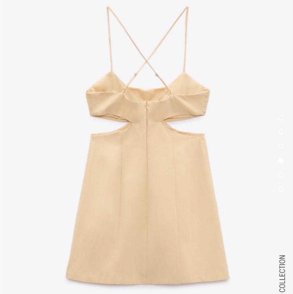 NWT Zara Cut Out Linen Blend Dress - Picture 9 of 10